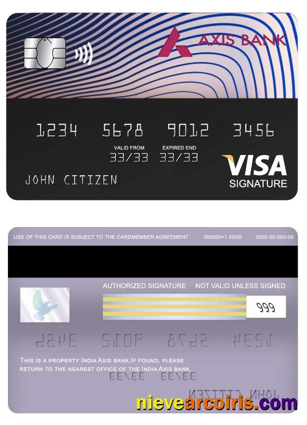 India Axis bank visa signature card